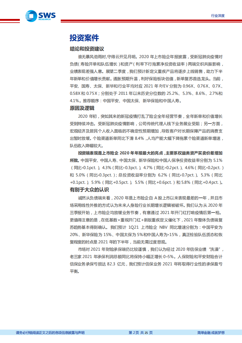 保险行业上市保险公司2020年年报综述：谁无暴风劲雨时，守得云开见月明-210407.pdf 第2页