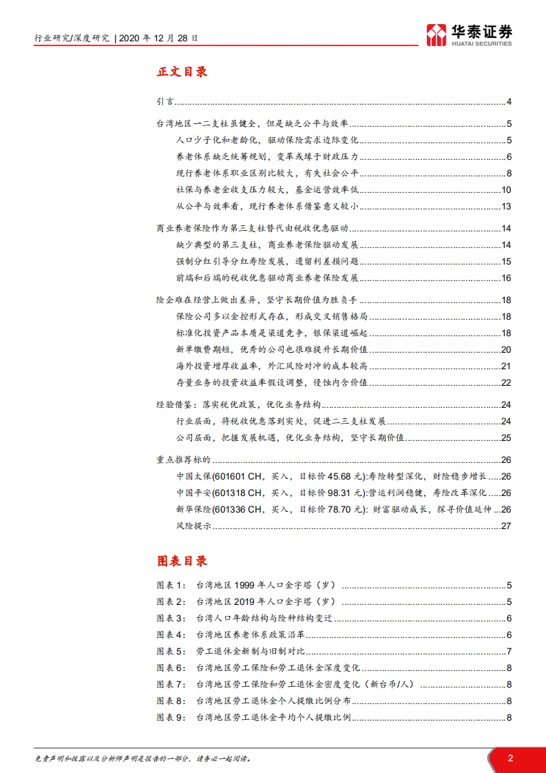 保险行业台湾地区养老体系研究与启示： 税优驱规模成长，鉴价值坚守之道-20201228.pdf 第2页