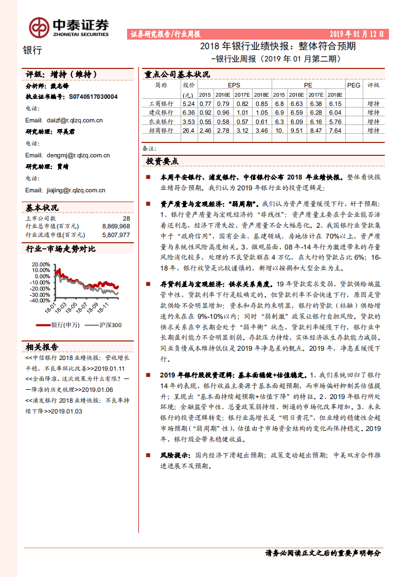 2018年银行业绩快报：整体符合预期.pdf 第1页
