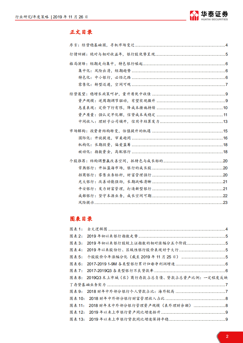 2020年银行业投资策略：掘金格局演绎，寻机市场变迁-191126.pdf 第2页