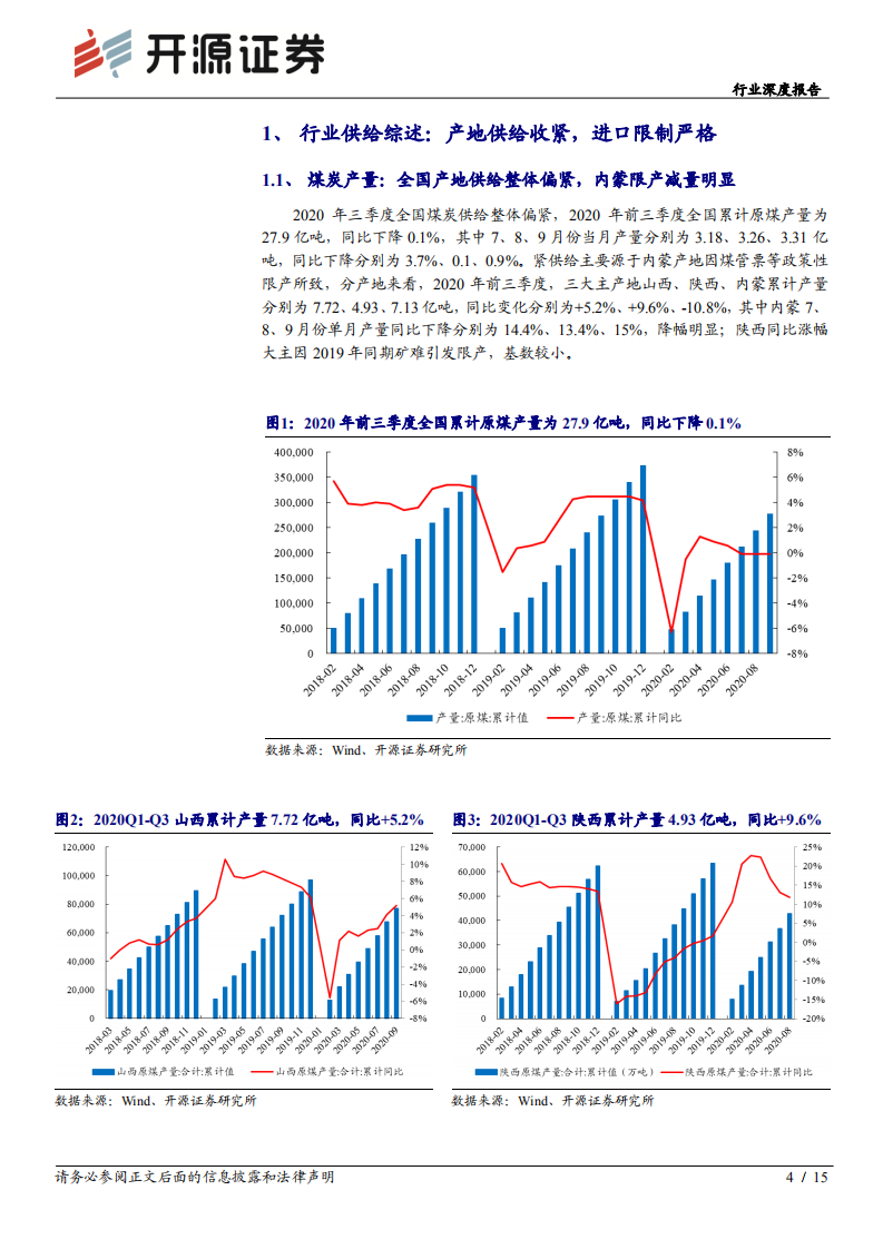 煤炭开采行业深度报告：煤企三季报业绩前瞻，动力煤价上涨带动业绩环比改善，看好煤炭股估值修复行情-20201022.pdf 第4页