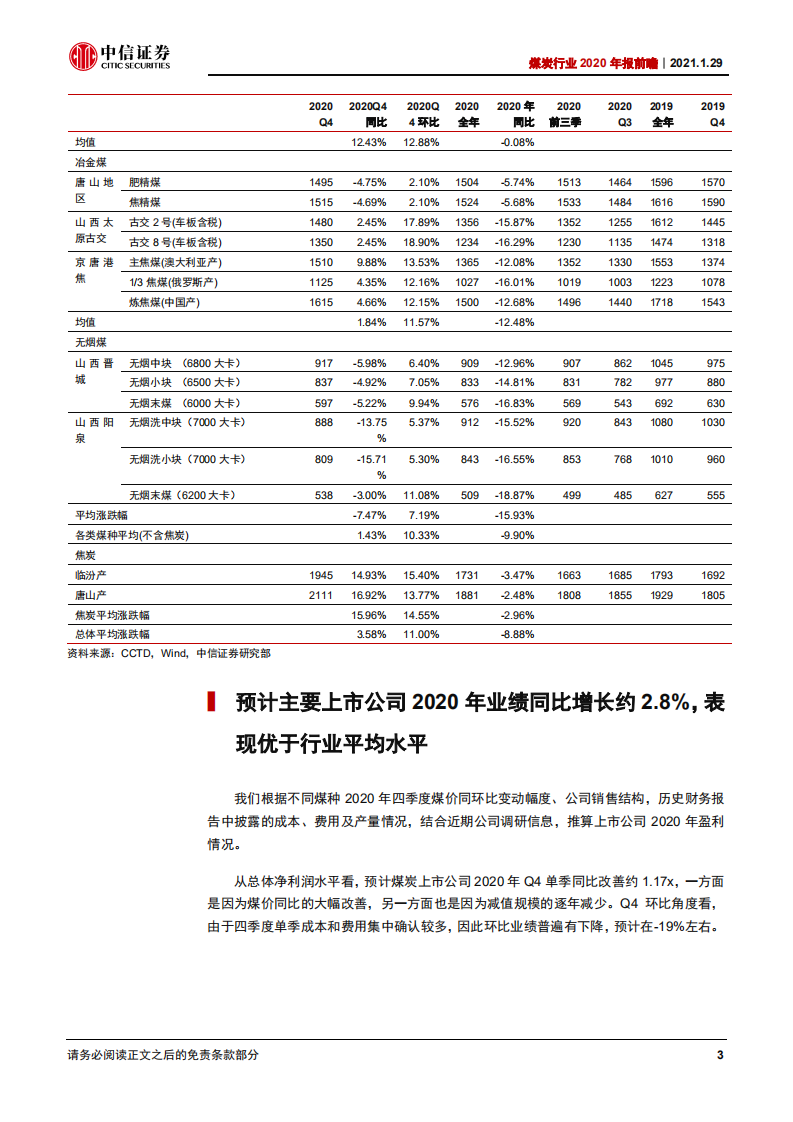 煤炭行业2020年报前瞻：龙头业绩依旧稳健，2021有望全面增长-210129.pdf 第6页