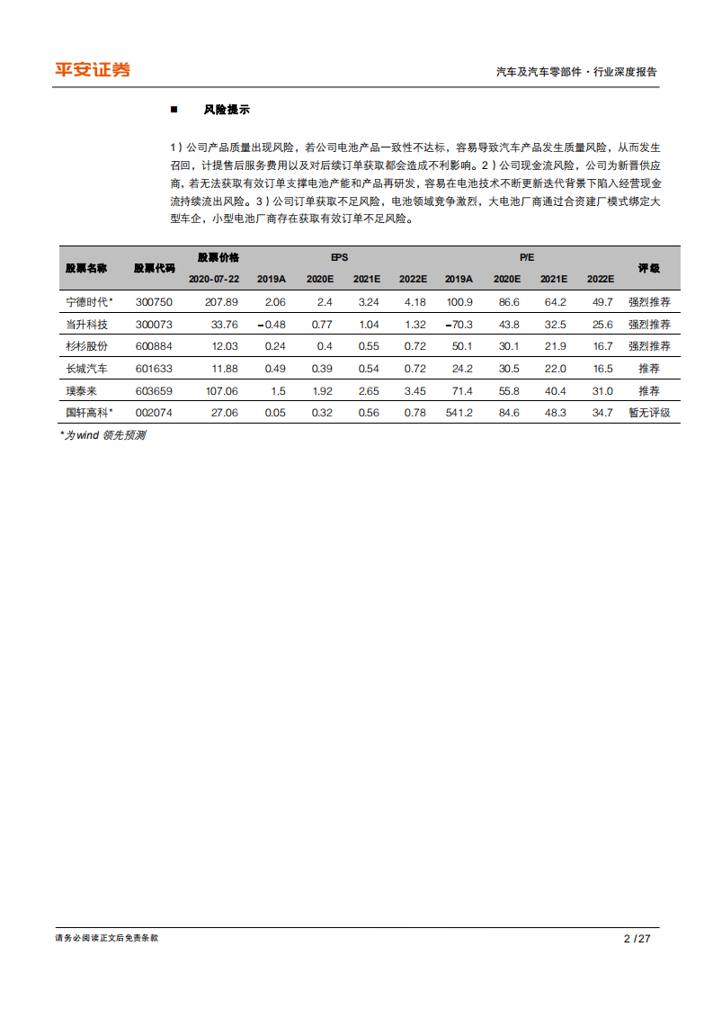 汽车和汽车零部件行业电动化系列一：从蜂巢能源看动力电池格局演变-20200723.pdf 第2页