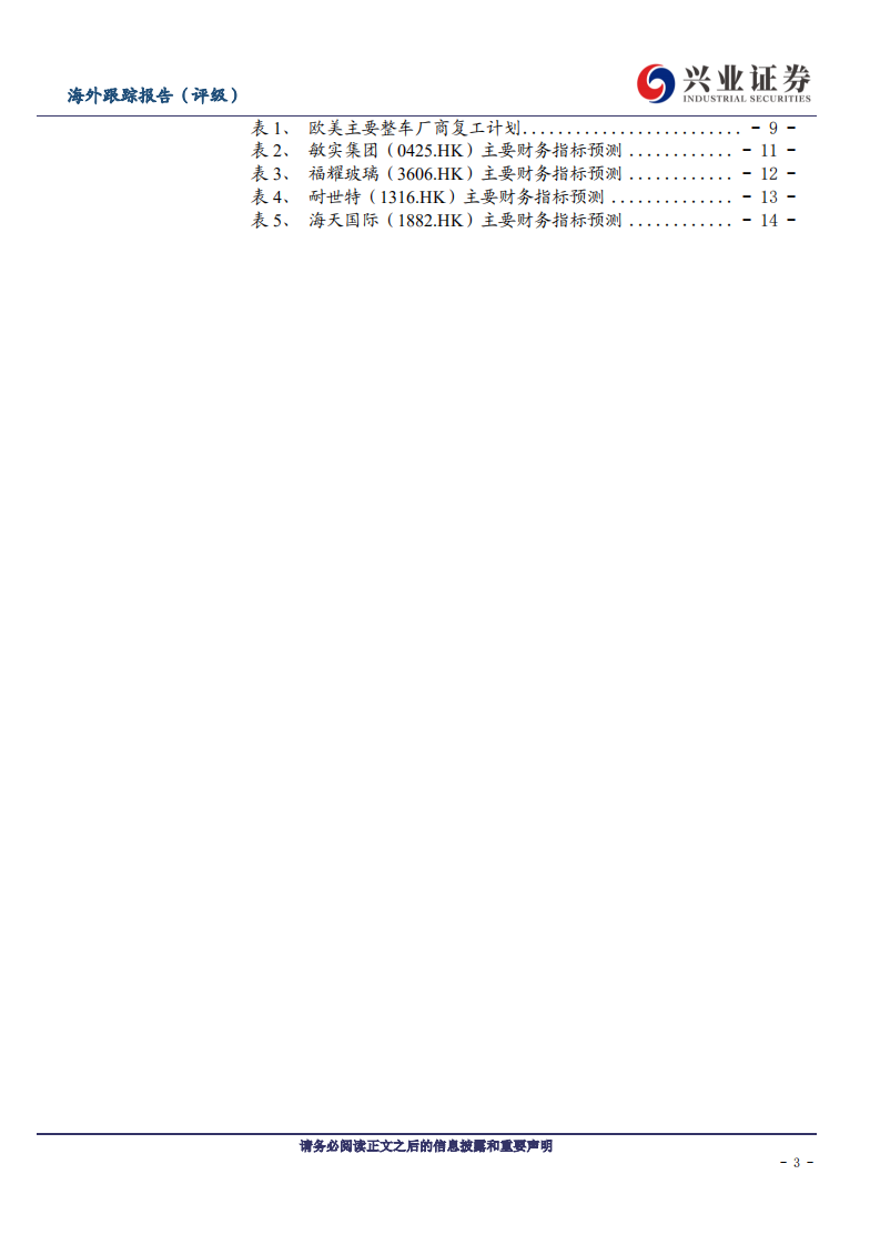 汽车行业：欧美复工复产提升海外业务确定性，汽车零部件行业有望迎来估值修复-200519.pdf 第3页