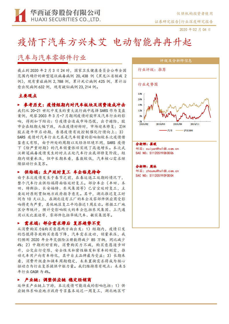 汽车与汽车零部件行业：疫情下汽车方兴未艾，电动智能冉冉升起-200204.pdf 第1页