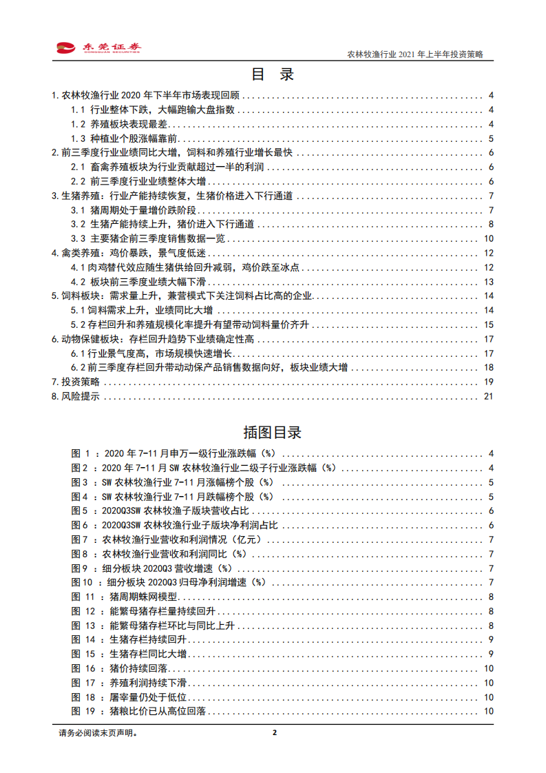 农林牧渔行业2021年上半年投资策略：养殖景气度回落，重点关注后周期板块-20201111.pdf 第2页