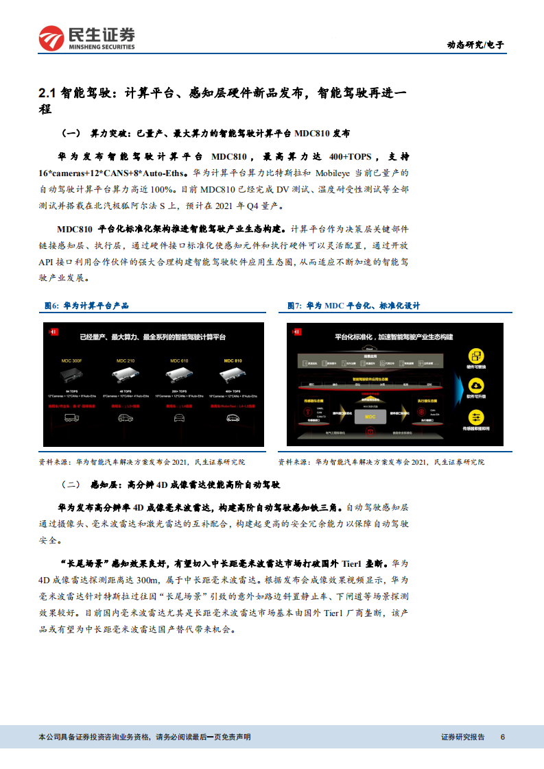 电子行业：华为HI上车，智能驾驶迎重磅风口-210419.pdf 第6页