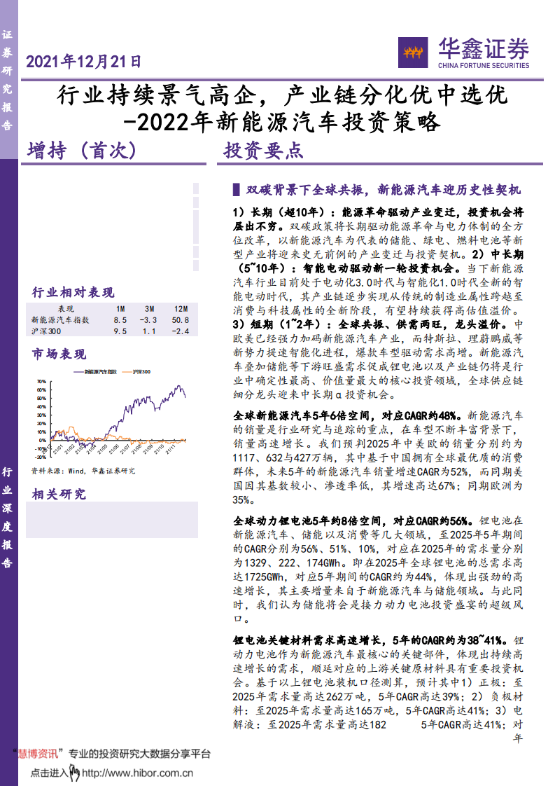 2022年新能源汽车行业投资策略：行业持续景气高企，产业链分化优中选优-211221.pdf 第1页