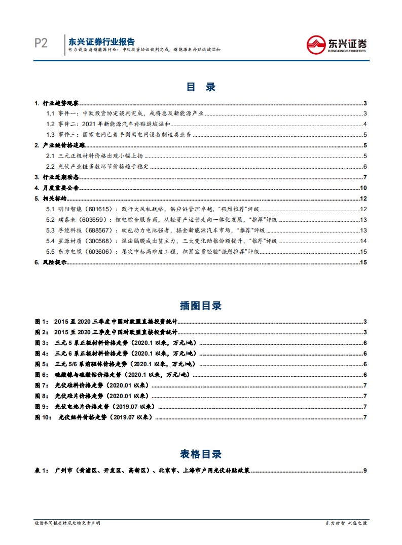 电力设备与新能源行业月报（2021年1月）：中欧投资协议谈判完成，新能源车补贴退坡温和.pdf 第2页