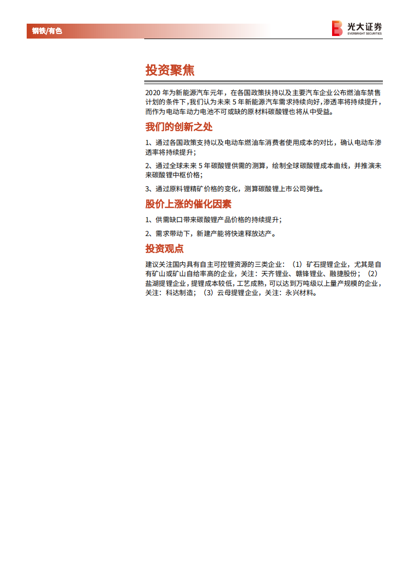 钢铁有色行业未来5年全球碳酸锂供需情况及价格推演：电动汽车照亮“锂”想-210423.pdf 第2页