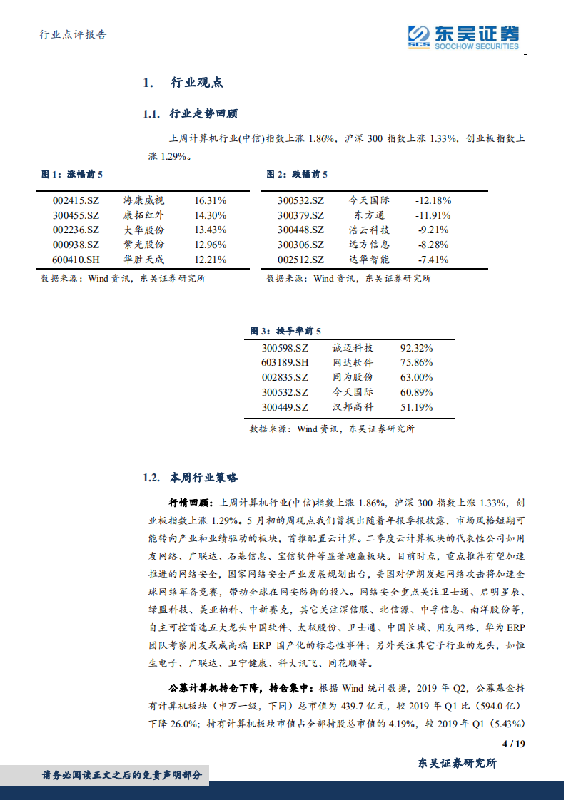 计算机应用行业：公募中报持仓分析&科创板云计算公司梳理（二）-190728.pdf 第4页