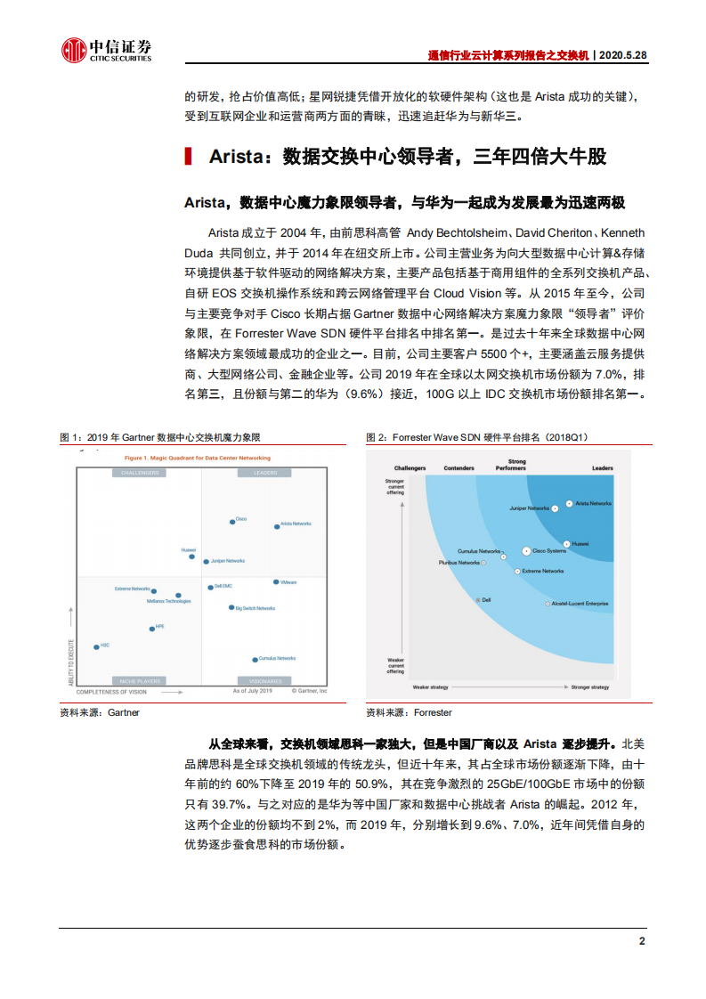 通信行业云计算系列报告之交换机：锐捷网络，会成为中国版的Arista么？（一）-200528.pdf 第6页