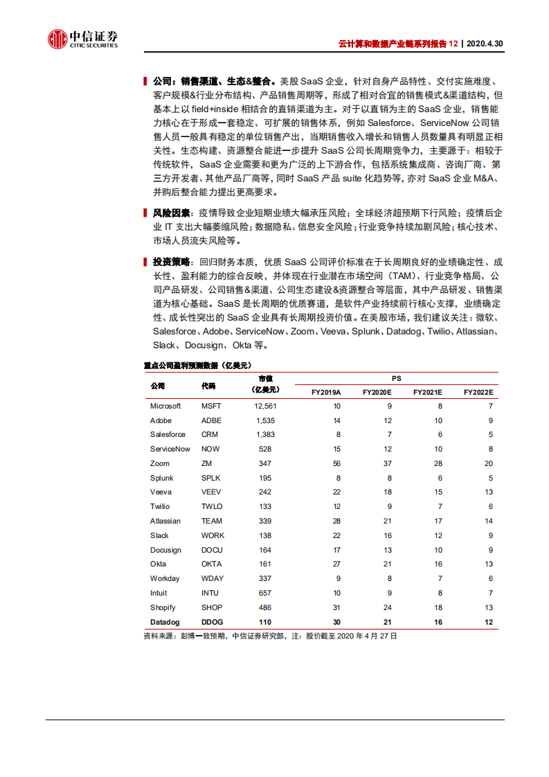 云计算行业云计算和数据产业链系列报告12：优质SaaS公司筛选判断逻辑-200430.pdf 第2页