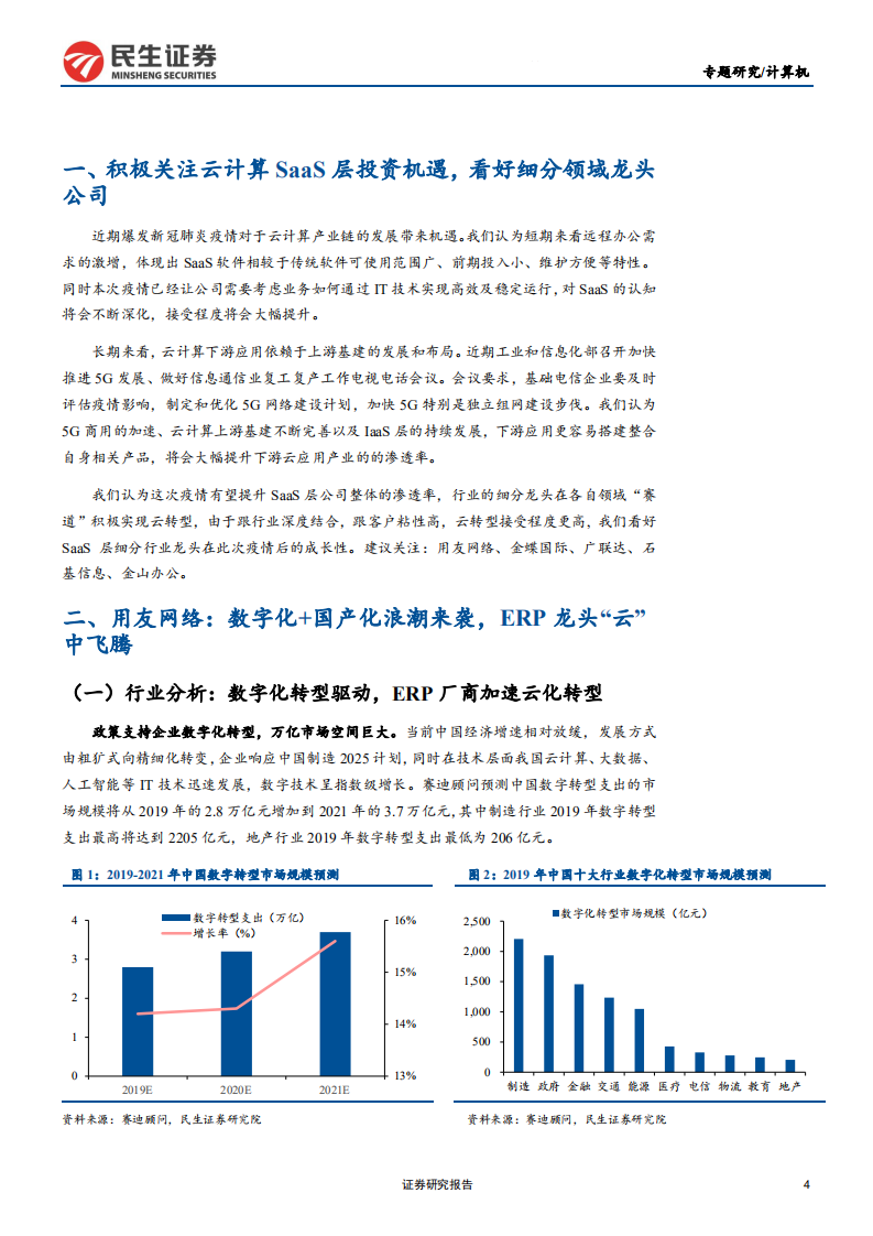 云计算行业专题报告：国内云计算SaaS龙头梳理-200302.pdf 第4页