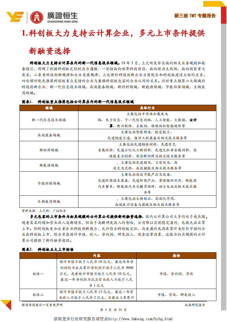 TMT行业专题报告：科创板云计算企业适宜估值方法与估值倍数探讨-190422.pdf 第4页