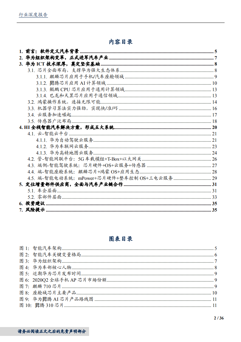 2020年华为进军汽车行业，全面布局芯片分析研究报告.pdf 第1页