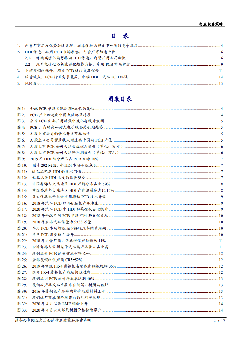 2020年印制电路板行业投资价值分析报告-汽车PCB投资机遇分析.pdf 第1页