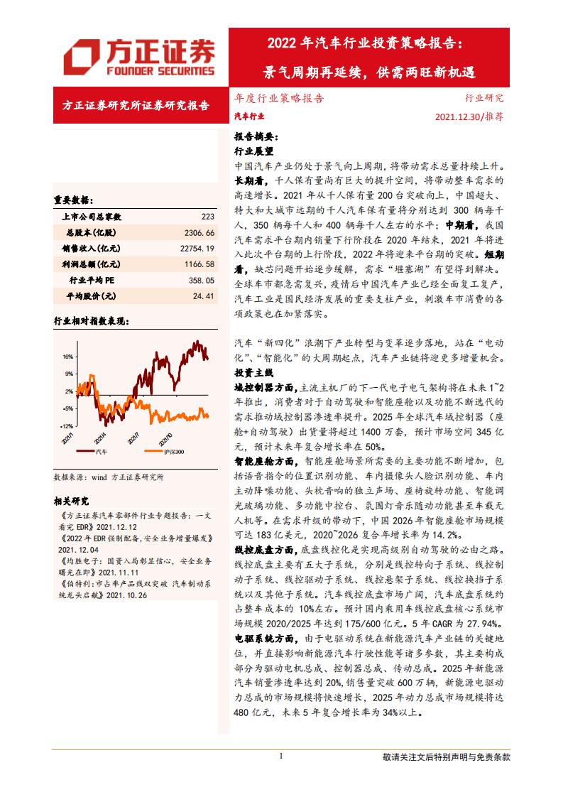 2022年汽车行业投资策略报告：景气周期再延续，供需两旺新机遇-211230.pdf 第1页