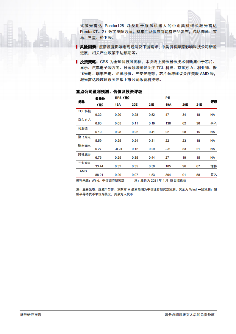 电子行业系列专题：CES2021，芯片、显示、汽车电子引领创新-210118.pdf 第2页
