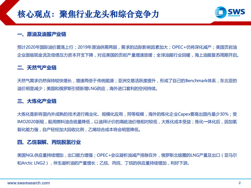 2020年石油石化行业投资策略：强者时代，聚焦行业龙头和综合竞争力-191224.pdf 第2页