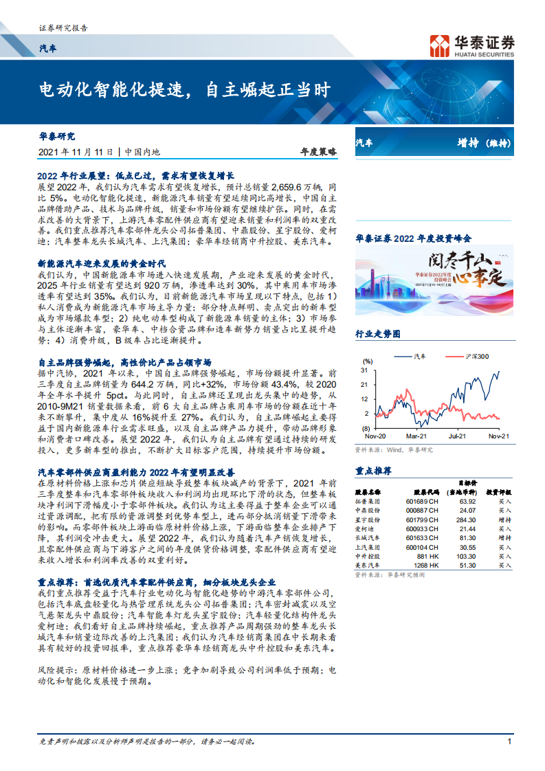 汽车行业：电动化智能化提速，自主崛起正当时-211111.pdf 第1页