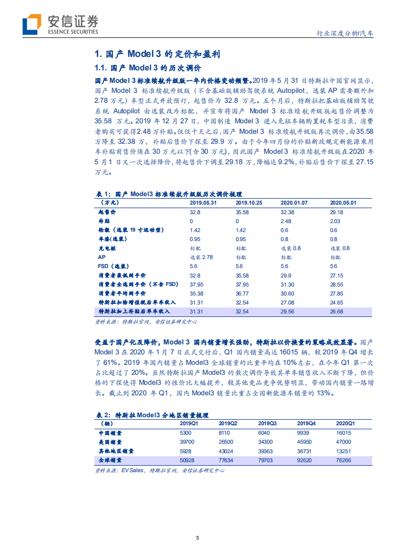汽车行业：国产化，助力Model 3进入平价时代-200608.pdf 第5页