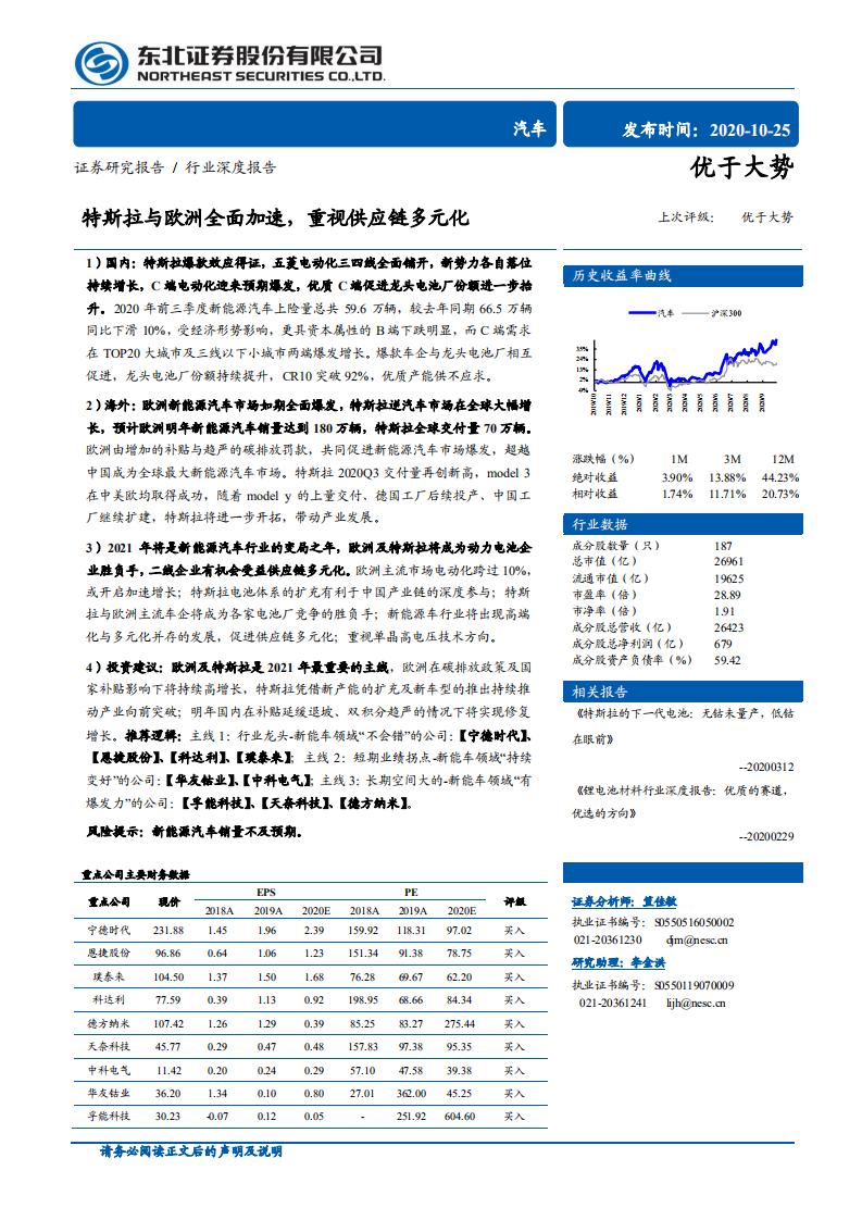 汽车行业：特斯拉与欧洲全面加速，重视供应链多元化-20201025.pdf 第1页