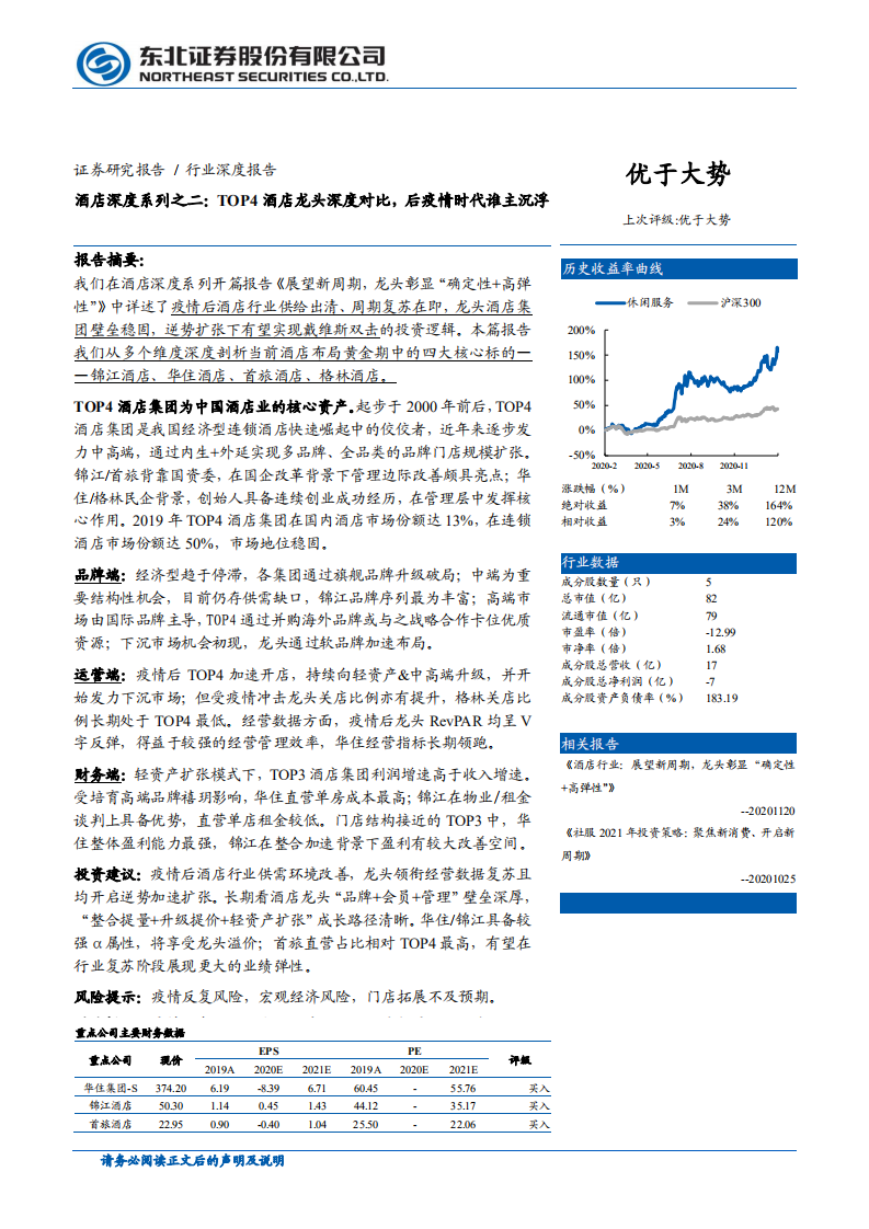 休闲服务行业酒店深度系列之二：TOP4酒店龙头深度对比，后疫情时代谁主沉浮-210205.pdf 第1页