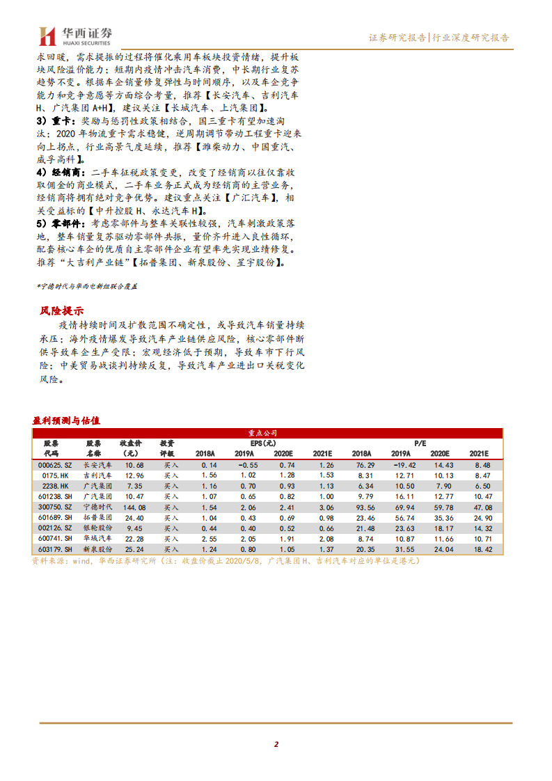 汽车行业2020两会汽车政策前瞻：两会指引方向，综合刺激逐步落地-200510.pdf 第2页