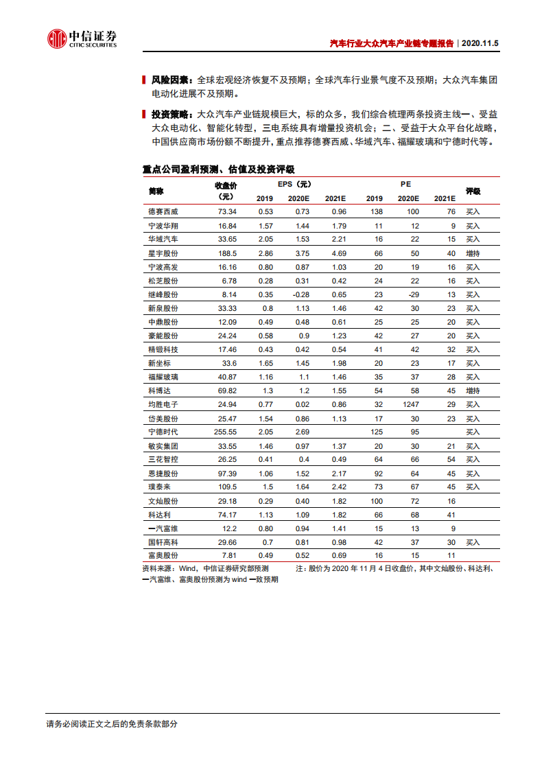 汽车行业大众汽车产业链专题报告：大众产业链万亿市场，“中国制造”二次渗透-20201105.pdf 第2页
