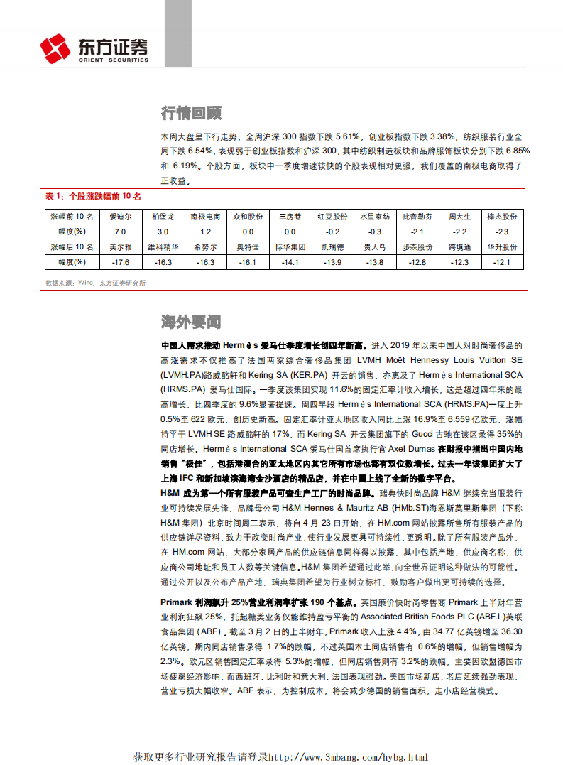 纺织服装行业：行业年报不乏亮点，板块龙头加大分红力度，头部效应继续凸显-190428.pdf 第2页