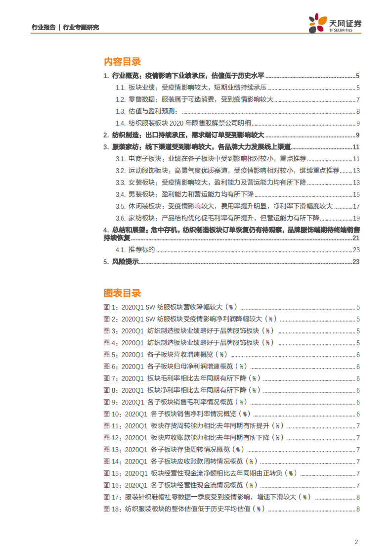 纺织服装行业：终端销售持续恢复，制造端伴随海外解封期待逐步好转-200513.pdf 第2页