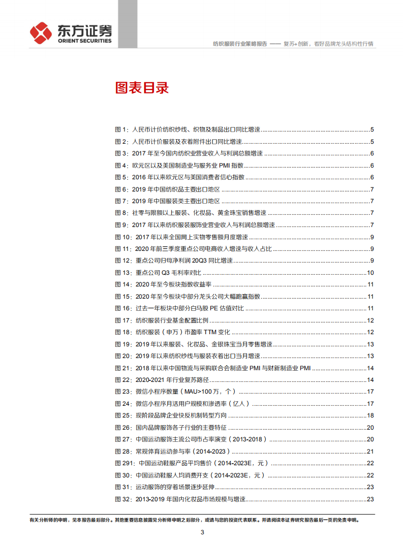 纺织服装行业纺服及时尚消费2021年度投资策略：复苏+创新，看好品牌龙头结构性行情-2020201214.pdf 第3页