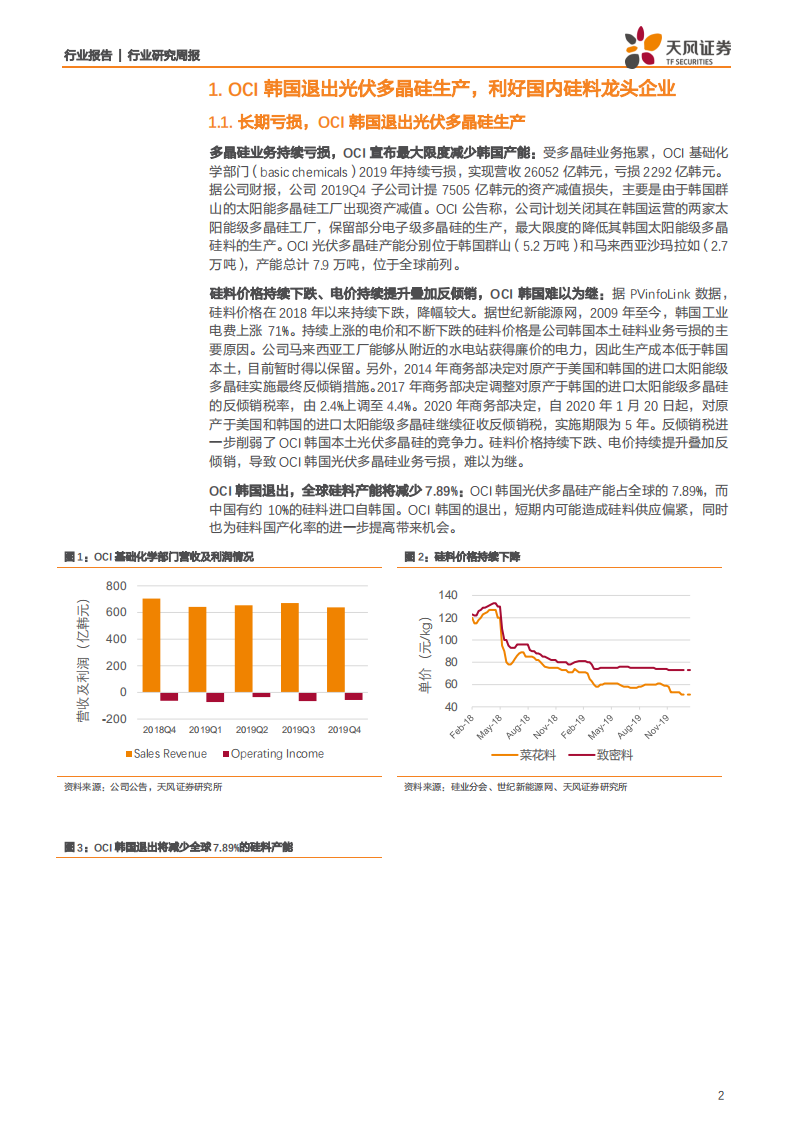 电气设备行业：OCI韩国退出光伏多晶硅生产，利好国内光伏多晶硅龙头企业-200217.pdf 第2页