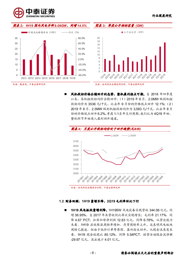 电气设备行业风电系列报告之六：2019中报总结，周转率已回升，静待风机盈利拐点-190902.pdf 第6页