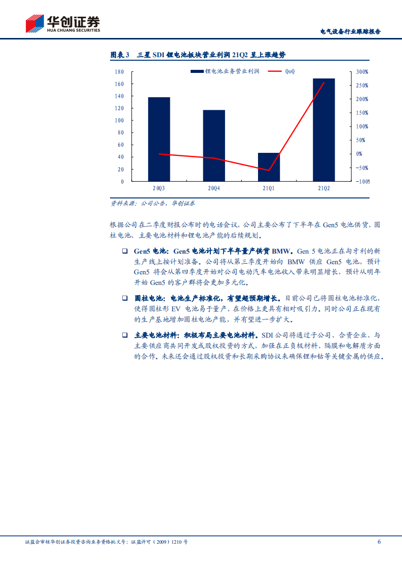 电气设备行业跟踪报告：海外四大锂电厂2021年中报点评，强者恒强，高景气下龙头业绩进入兑现期-210807.pdf 第6页