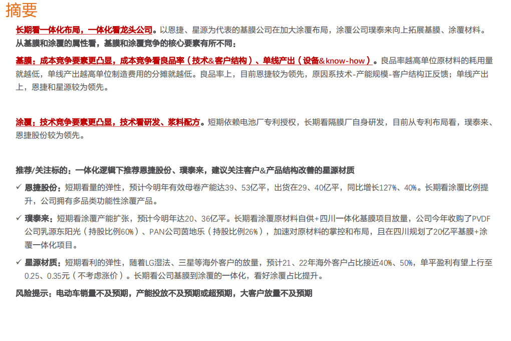 电气设备行业专题研究：隔膜，一体化大趋势，基膜重规模，涂覆膜重工艺、材料和专利-210711.pdf 第3页