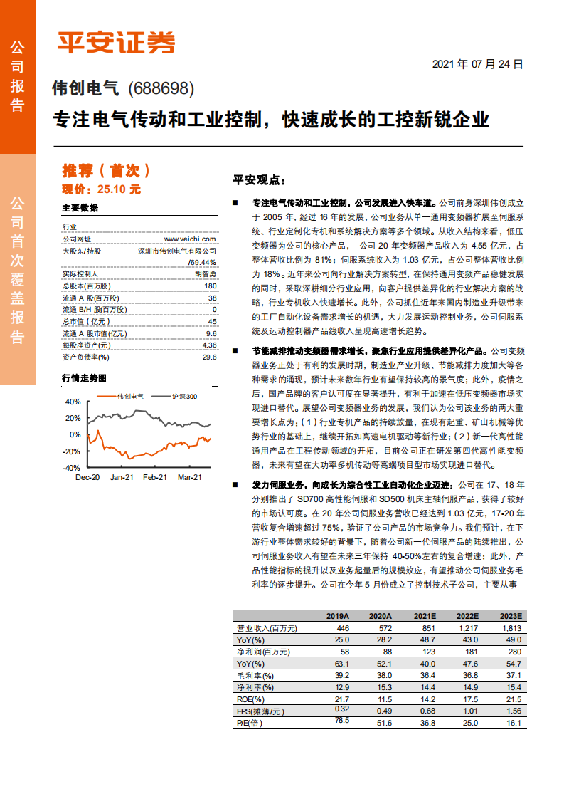 伟创电气-专注电气传动和工业控制，快速成长的工控新锐企业-210724.pdf 第1页