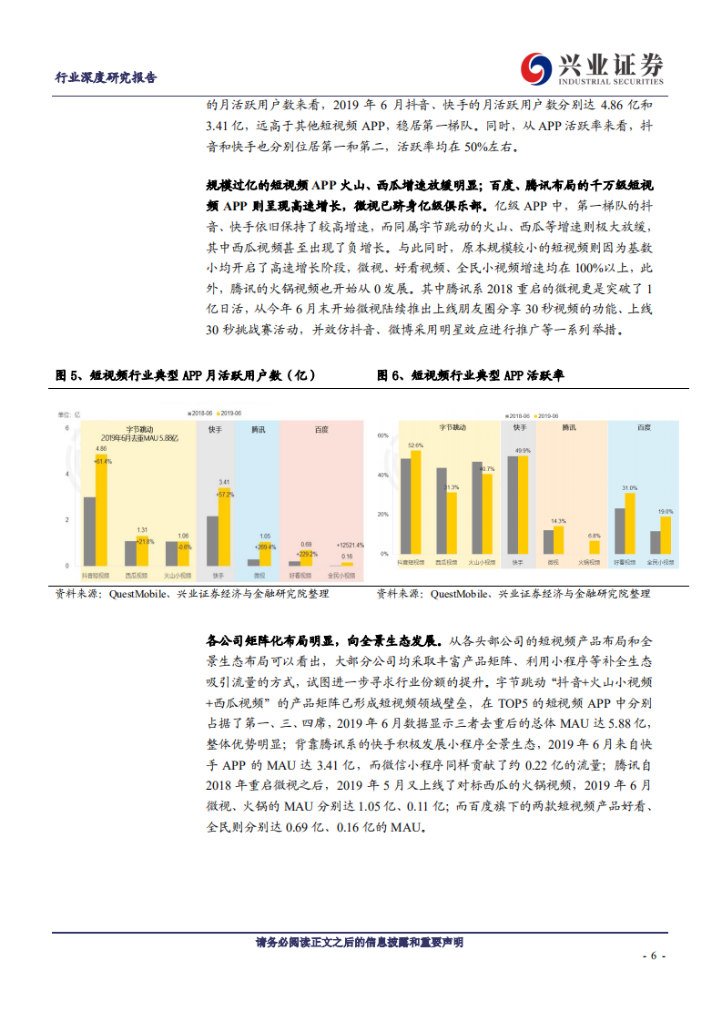 短视频行业系列二：抖音快手差异化变现，迎来终极一战-190814.pdf 第6页