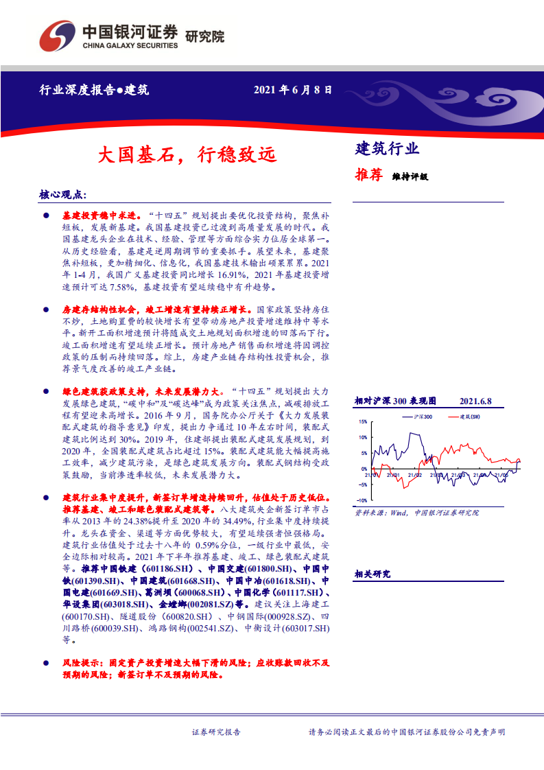 建筑行业深度报告：大国基石，行稳致远-210608.pdf 第1页