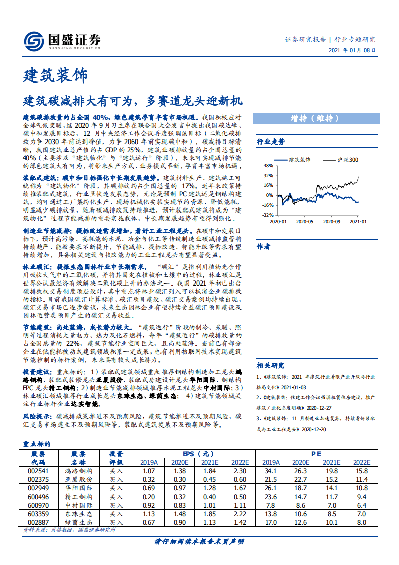 建筑装饰行业：建筑碳减排大有可为，多赛道龙头迎新机-210108.pdf 第1页