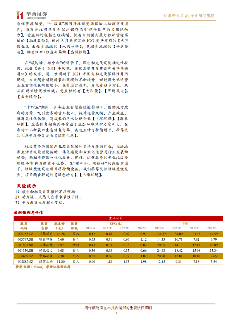 公用事业行业：2021年风电光伏建设方案出台，锂资源价格表现依旧强势-210523.pdf 第3页