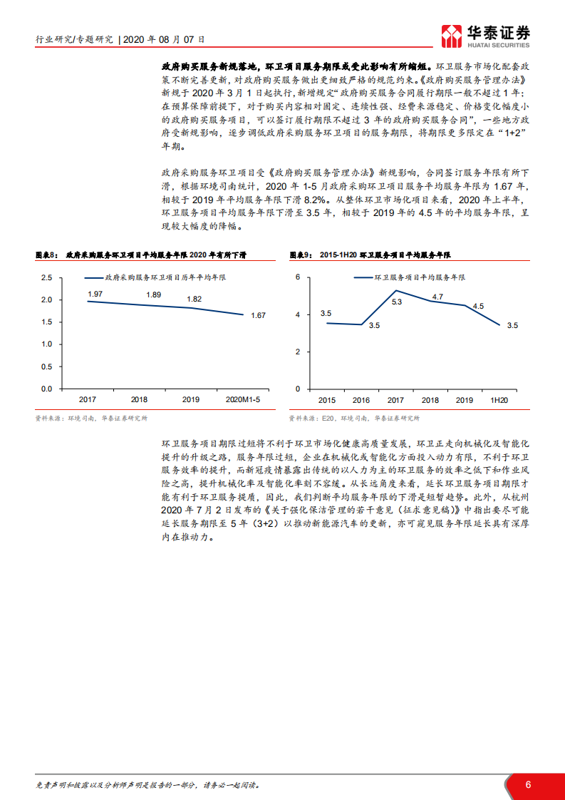 环保行业年中回顾系列之环卫篇：疫情后订单创新高，集中度短期下降-20200807.pdf 第6页