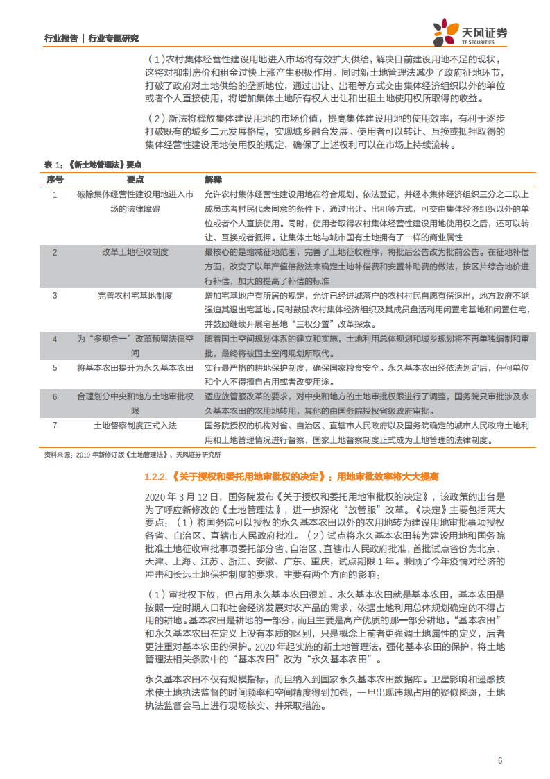 建筑装饰行业：天风建筑土改系列一，此轮土改将显著增加建筑市场容量-200517.pdf 第6页