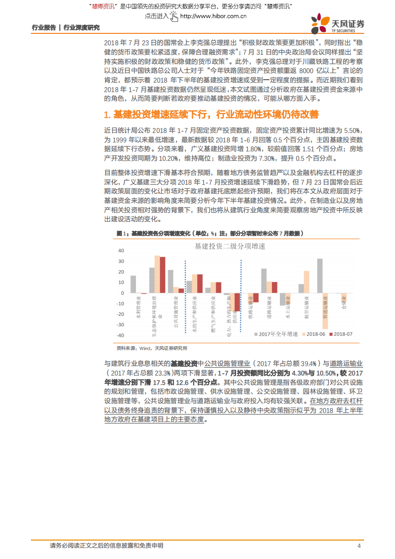 建筑装饰行业固定资产投资那些事儿之三：如何看待财政对于基建投资的影响？-180905.pdf 第4页