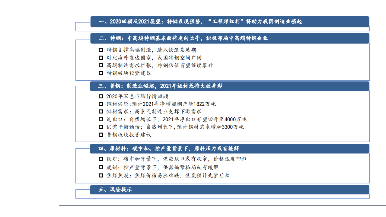 钢铁行业2021年投资策略：制造业崛起，板材受益，中高端特钢或走向长牛-210114.pdf 第2页