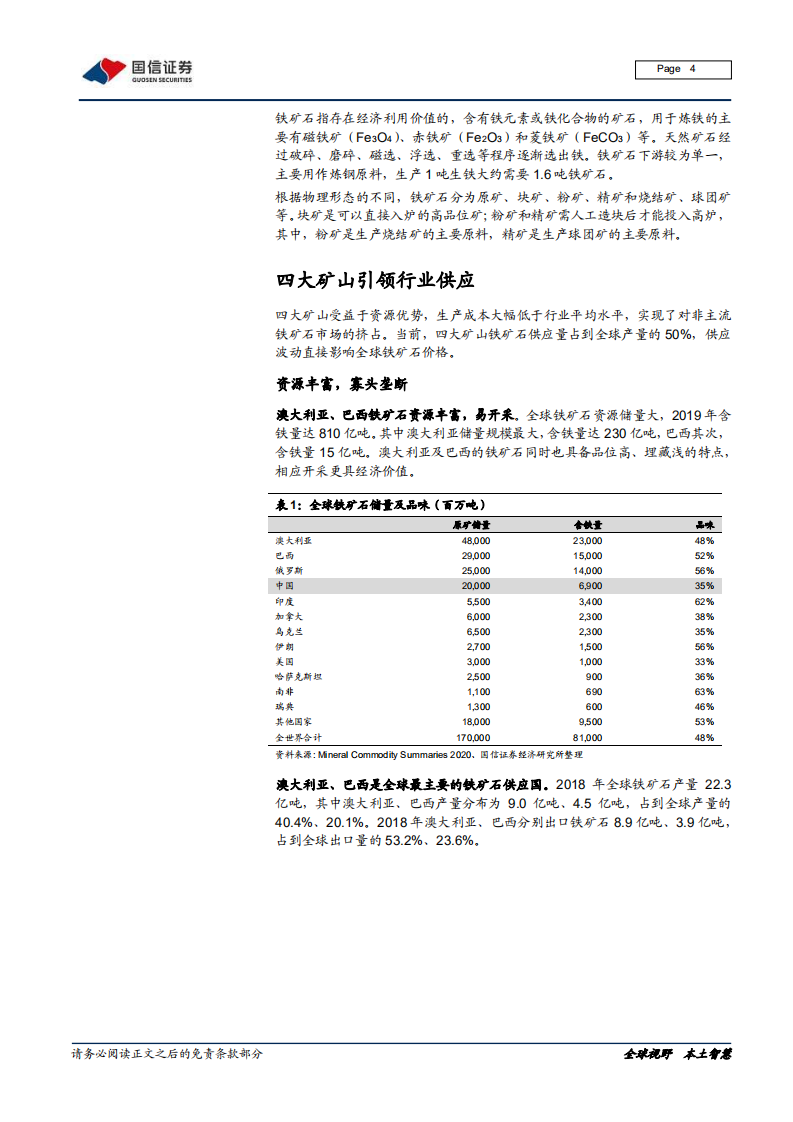 钢铁行业铁矿石专题报告：供需偏紧格局或持续-2020201210.pdf 第4页