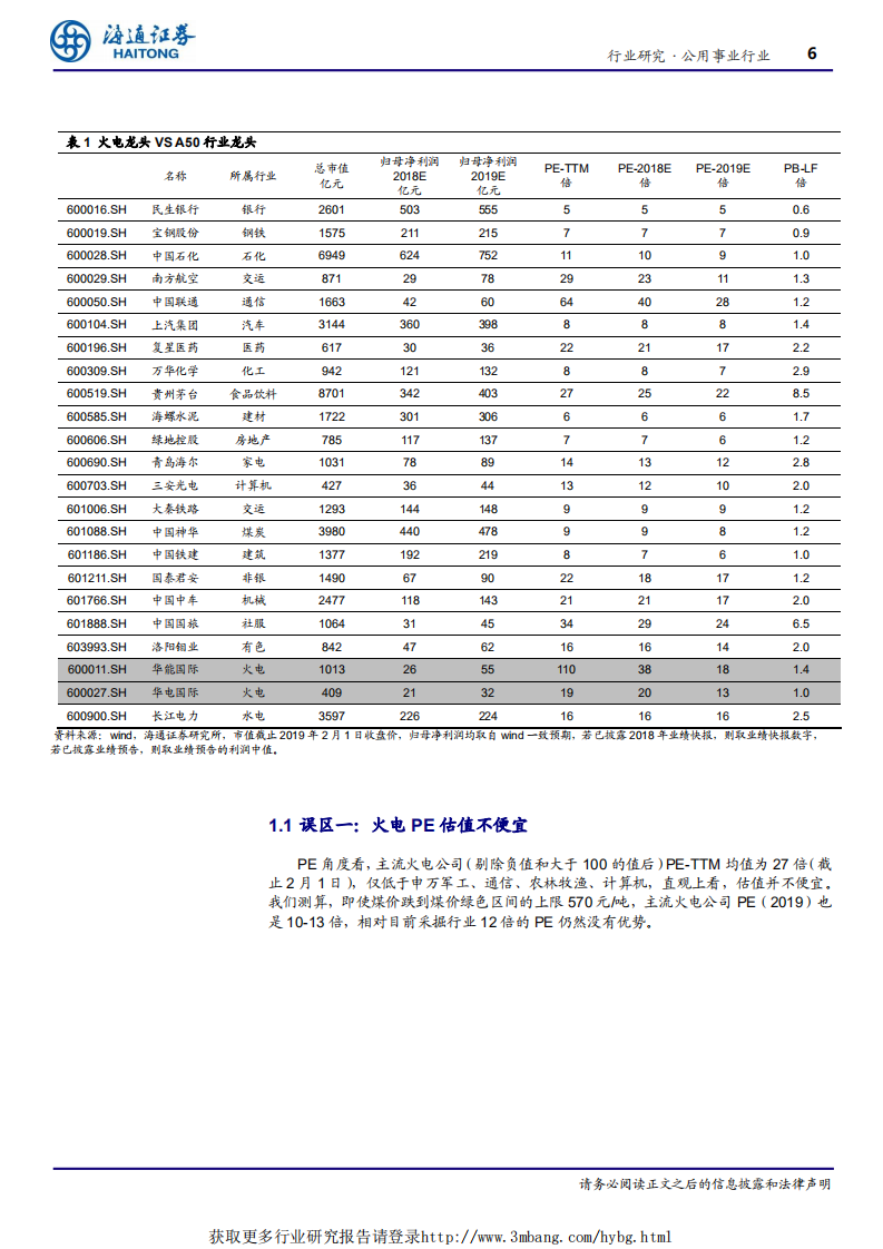 公用事业行业：火电行业估值体系急需重构-190220.pdf 第6页