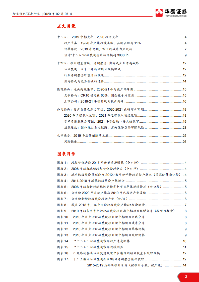 公用事业行业垃圾发电行业系列报告：2020 抢装，垃圾焚烧迎戴维斯双击-200207.pdf 第2页
