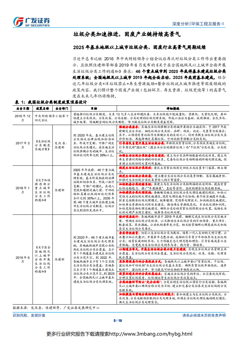 环保工程及服务行业垃圾分类专题研究（二）：垃圾分类加速推进，固废产业链持续高景气-190613.pdf 第5页
